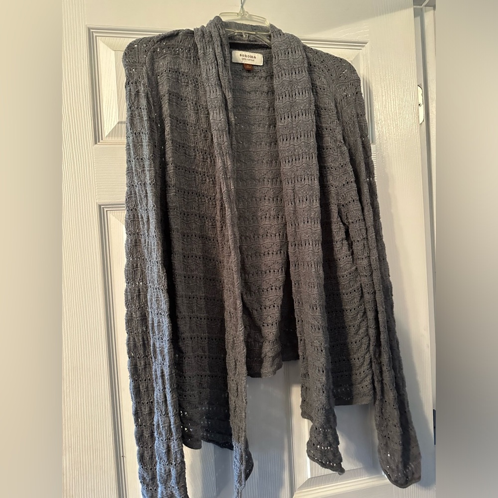 Sonoma Grey Open Front Cardigan